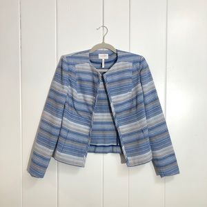 Laundry by Shelli Segal Blue Striped Blazer